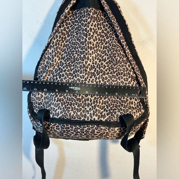 Lesportsac LEOPARD BACKPACK BLACK BROWN ANIMAL PRINT CHEETAH TRAVEL Candace - Picture 11 of 16